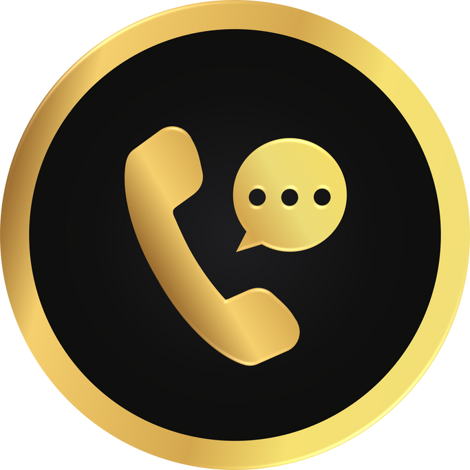 Gold Phone Call Icon